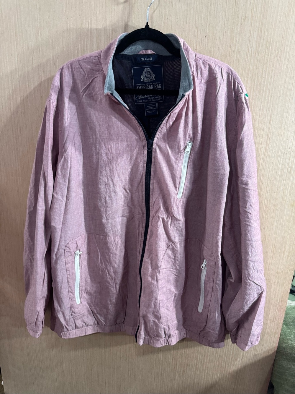 American Rag Men's Zip-Front Windbreaker in Dusty Red Size XXL